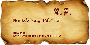 Munkácsy Péter névjegykártya